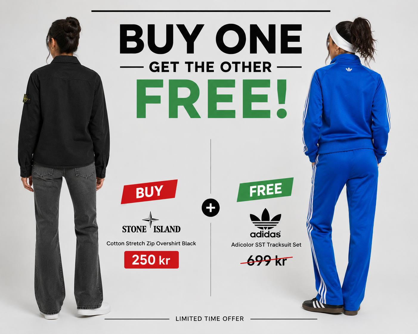 Buy One Get One Free Stone Island Overshirt & adidas Tracksuit Promo