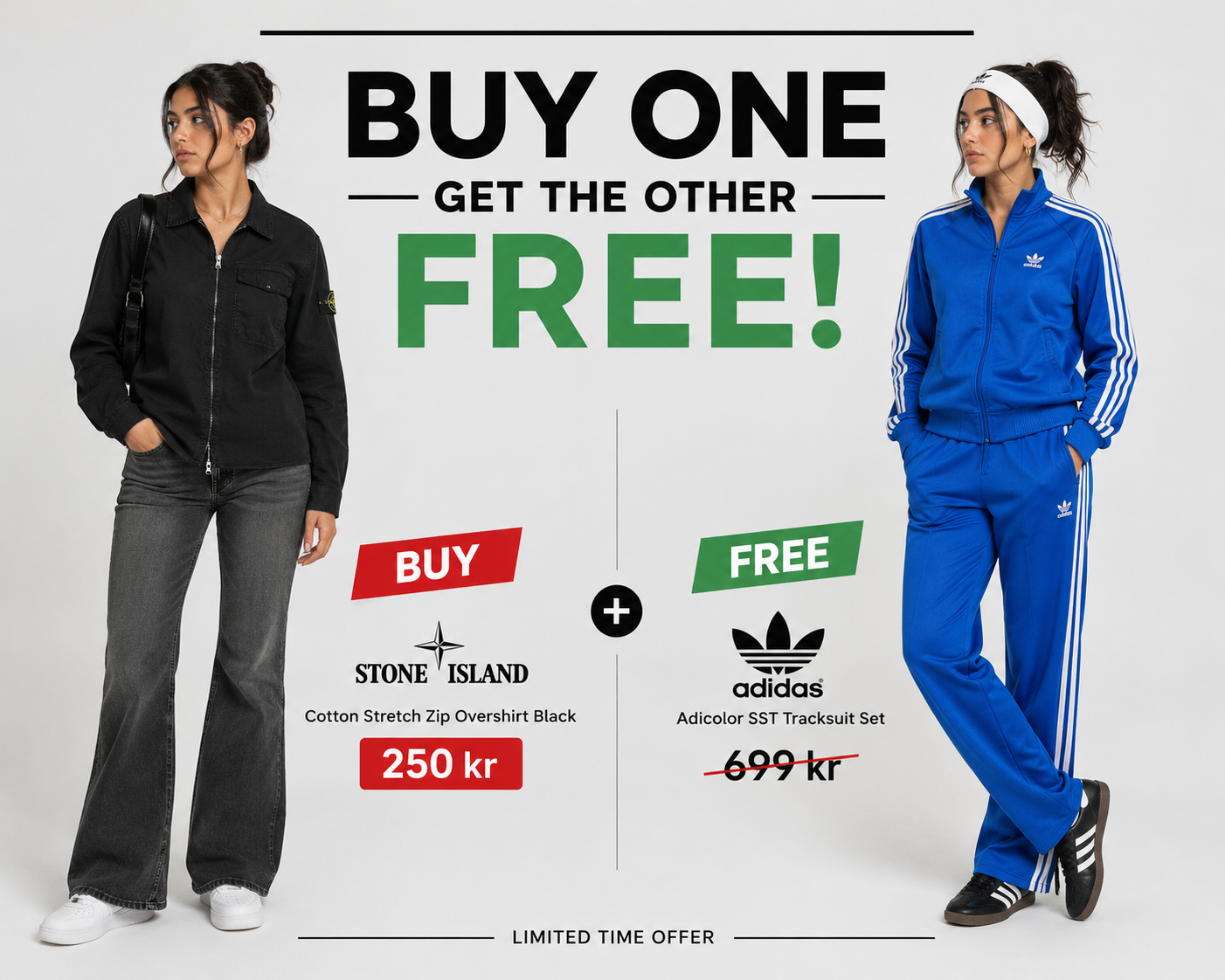 Buy One Get One Free Stone Island Overshirt & adidas Tracksuit Promo